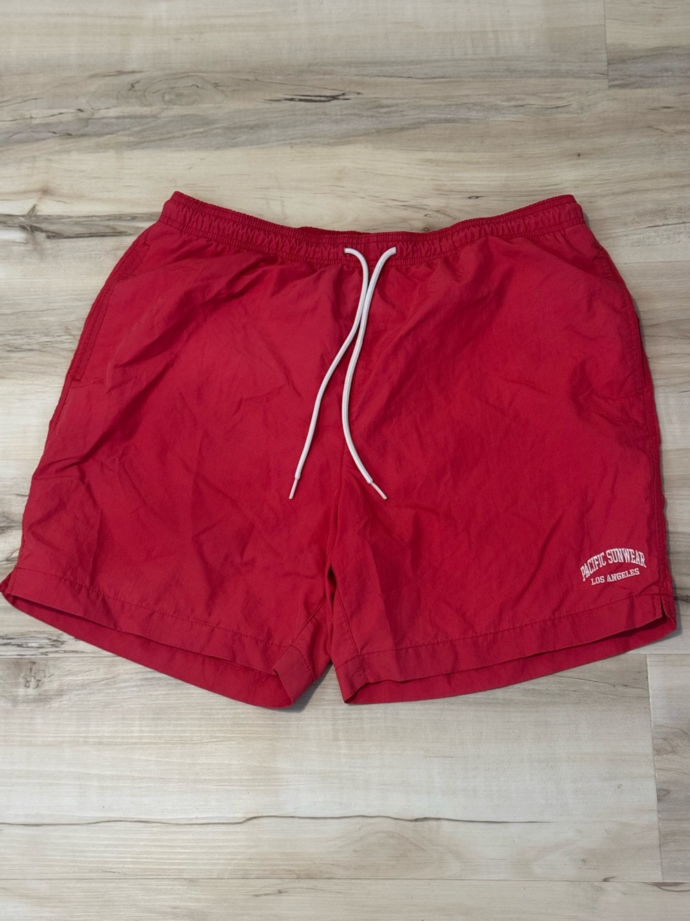 PacSun Red Men's Swim Trunks with Drawstring